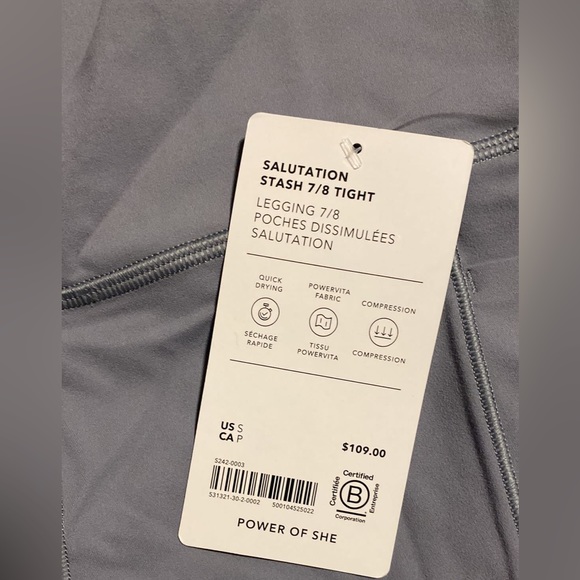 Athleta Salutation Stash 7/8 Tight // Coastline Blue - Picture 7 of 9